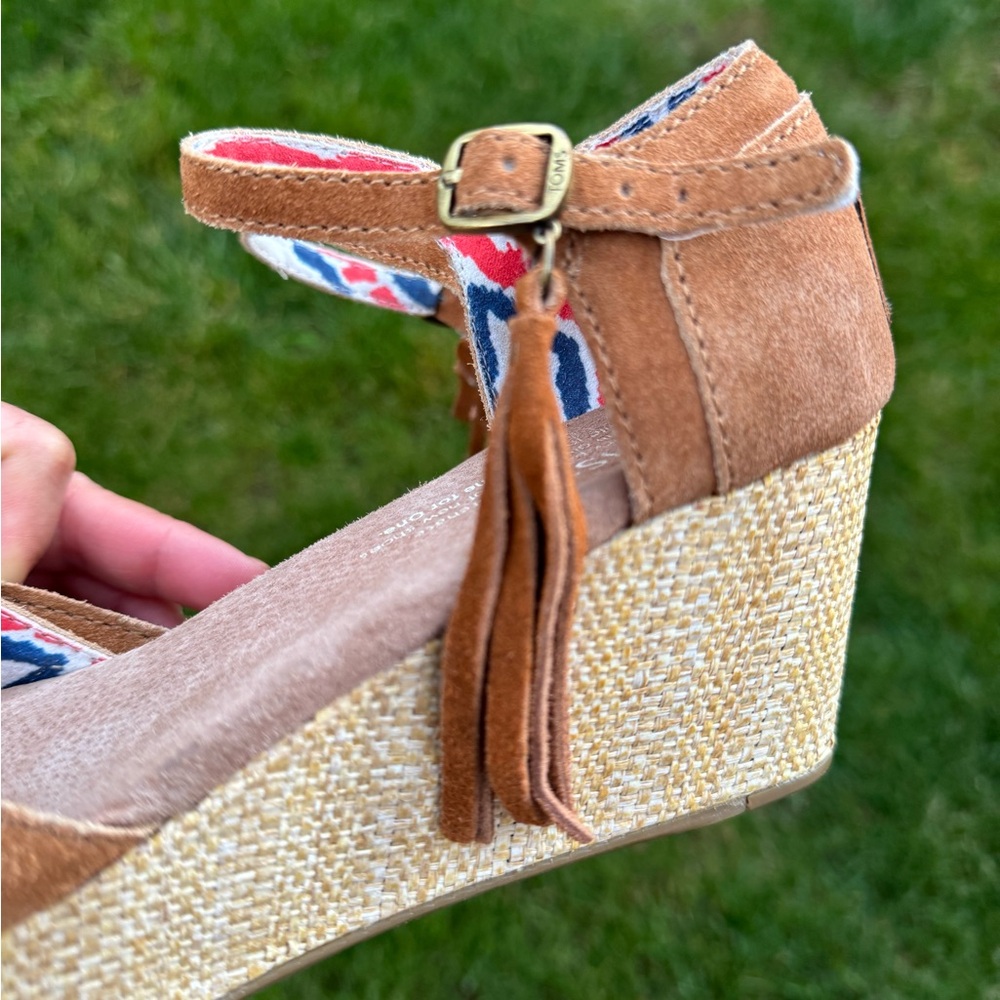 Toms Women's Brown Suede Ankle Strap Sandals - Picture 8 of 10